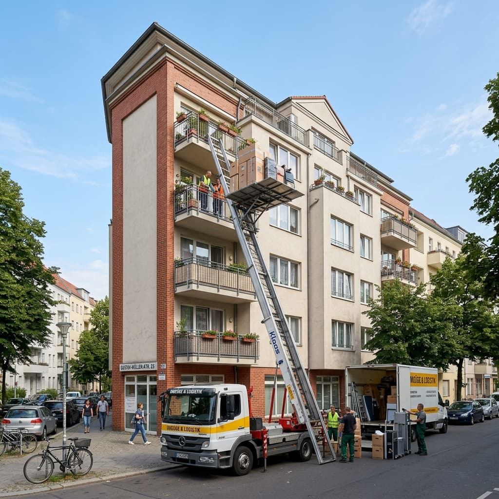 Außenaufzug als Hintergrundmotiv